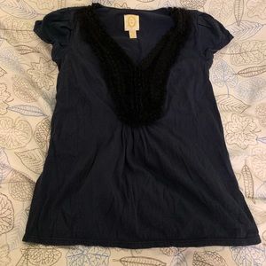 Anthropologie Ric Rac ruffled v neck size XS